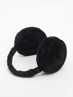 Cropp Czapki*Czarne futrzane nauszniki