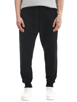 Cropp Spodnie*Czarne gładkie joggery regular