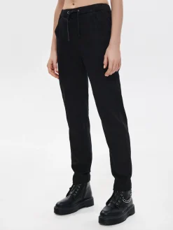 Cropp Jeansy*Czarne jeansowe joggery slim