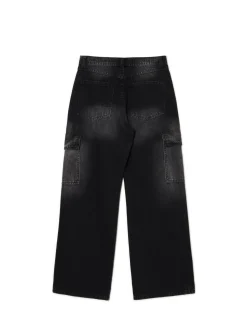 Cropp Jeansy*Czarne jeansy baggy PETITE