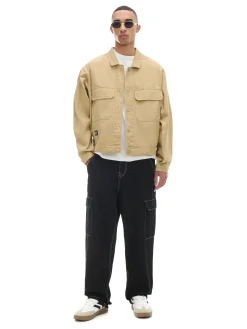 Cropp Jeansy|Baggy*Czarne jeansy baggy z kieszeniami cargo