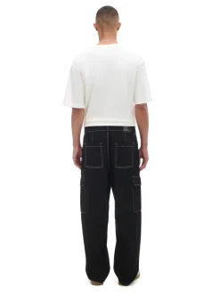 Cropp Jeansy|Baggy*Czarne jeansy baggy z kieszeniami cargo