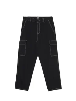 Cropp Jeansy|Baggy*Czarne jeansy baggy z kieszeniami cargo