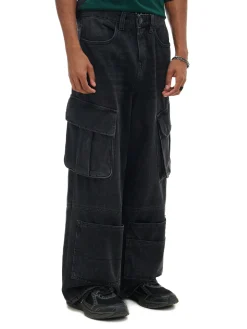 Cropp Jeansy*Czarne jeansy skater z kieszeniami