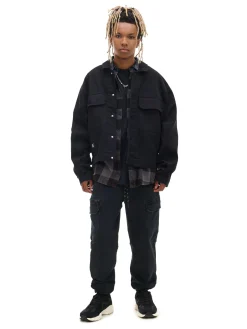 Cropp Spodnie*Czarne joggery cargo