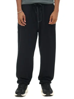 Cropp Spodnie*Czarne joggery z białym przeszyciem