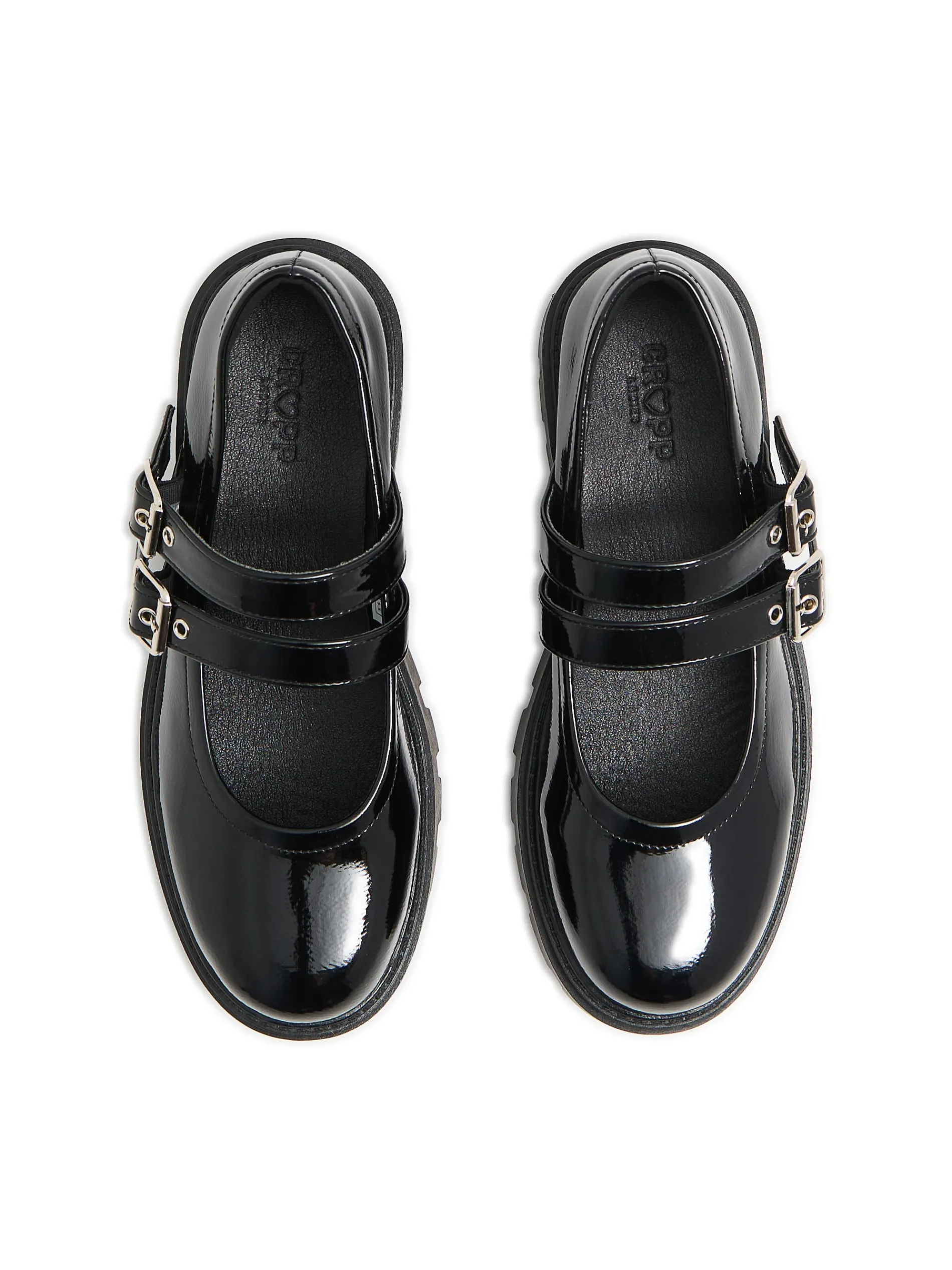 Cropp Półbuty*Czarne lakierowane półbuty Mary Jane