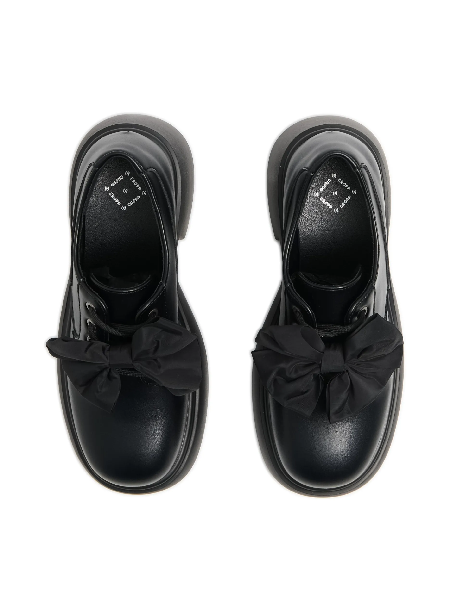 Cropp Półbuty*Czarne loafersy z kokardami