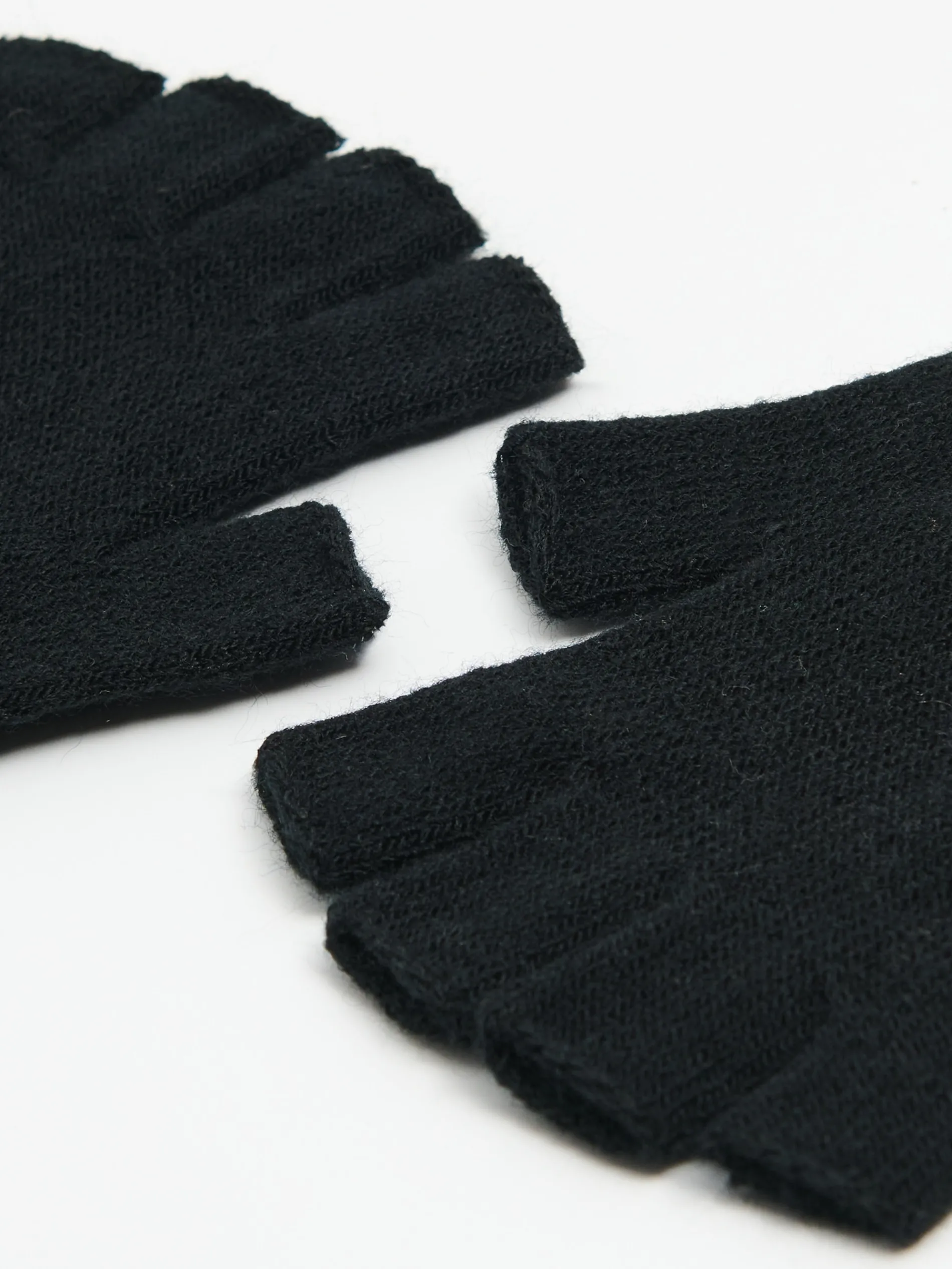 Cropp Rękawiczki*Czarne rękawiczki mitenki