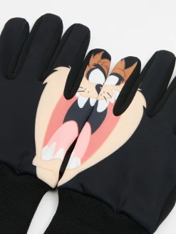 Cropp Rękawiczki*Czarne rękawiczki z Diabłem Tasmańskim