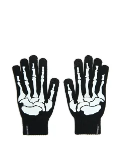 Cropp Rękawiczki*Czarne rękawiczki z nadrukiem kości