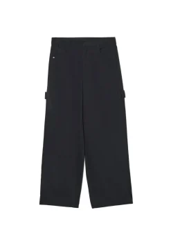 Cropp Spodnie*Czarne spodnie baggy z diagonalu