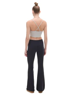 Cropp Spodnie*Czarne spodnie flare z wysokim stanem