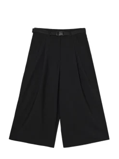 Cropp Spodnie*Czarne spodnie kuloty z wiskozą