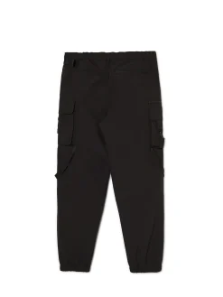 Cropp Spodnie*Czarne spodnie loose z paskiem