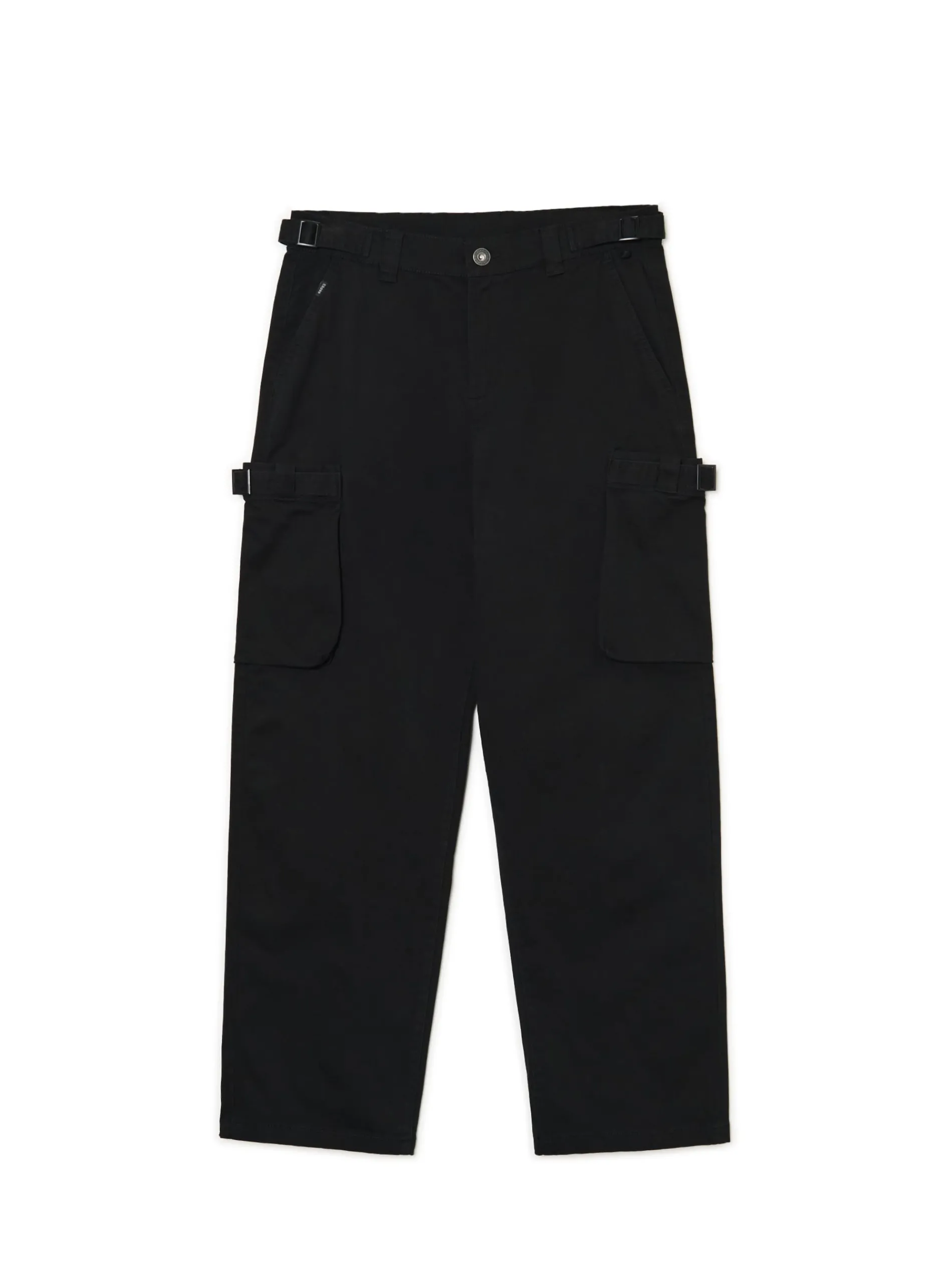 Cropp Spodnie*Czarne spodnie loose z regulacją