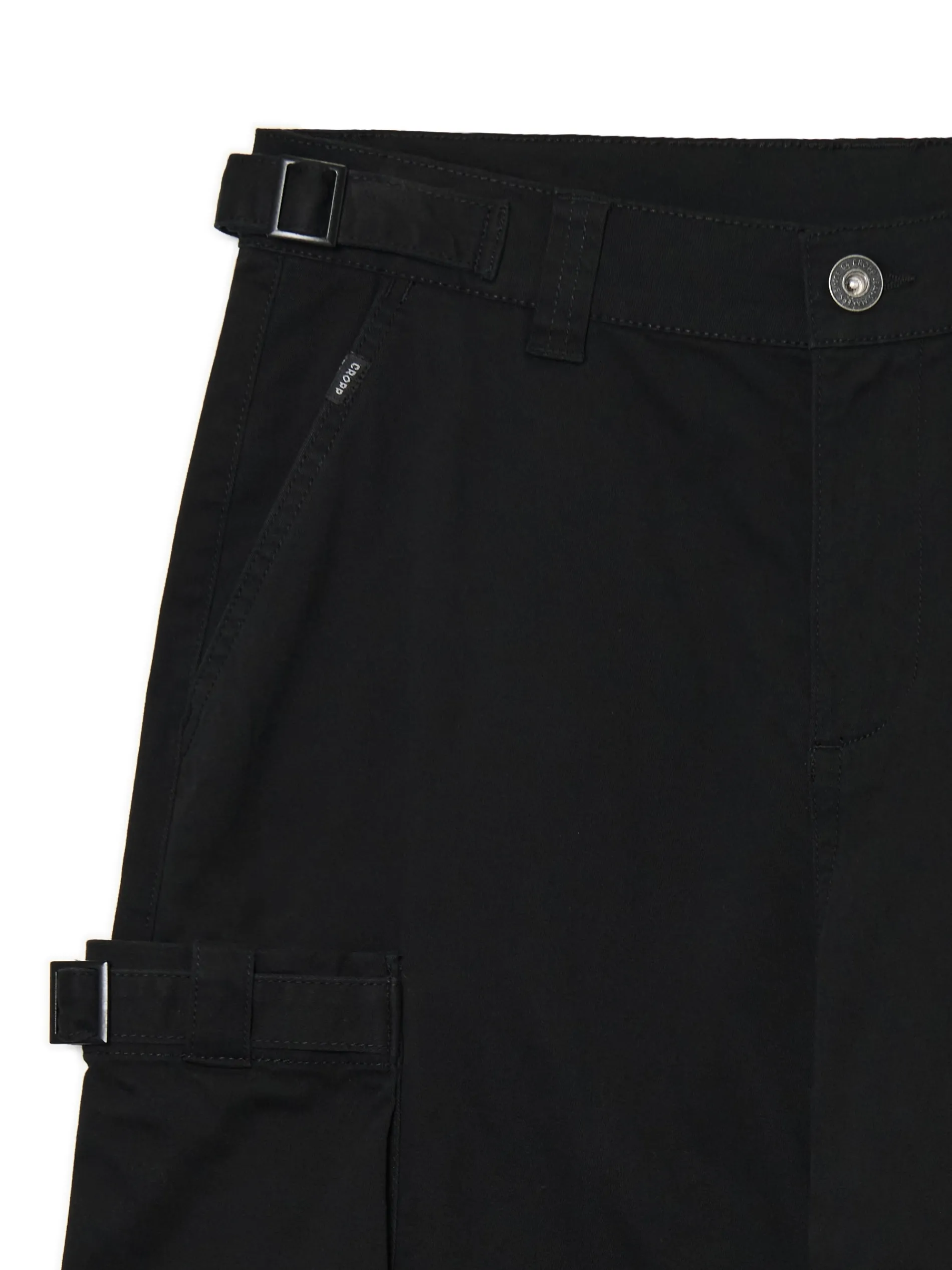 Cropp Spodnie*Czarne spodnie loose z regulacją