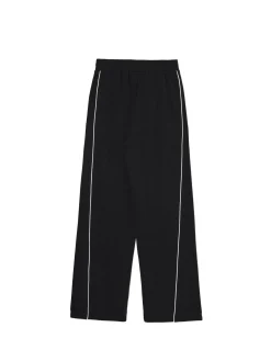 Cropp Spodnie*Czarne spodnie wide leg z wysokim stanem