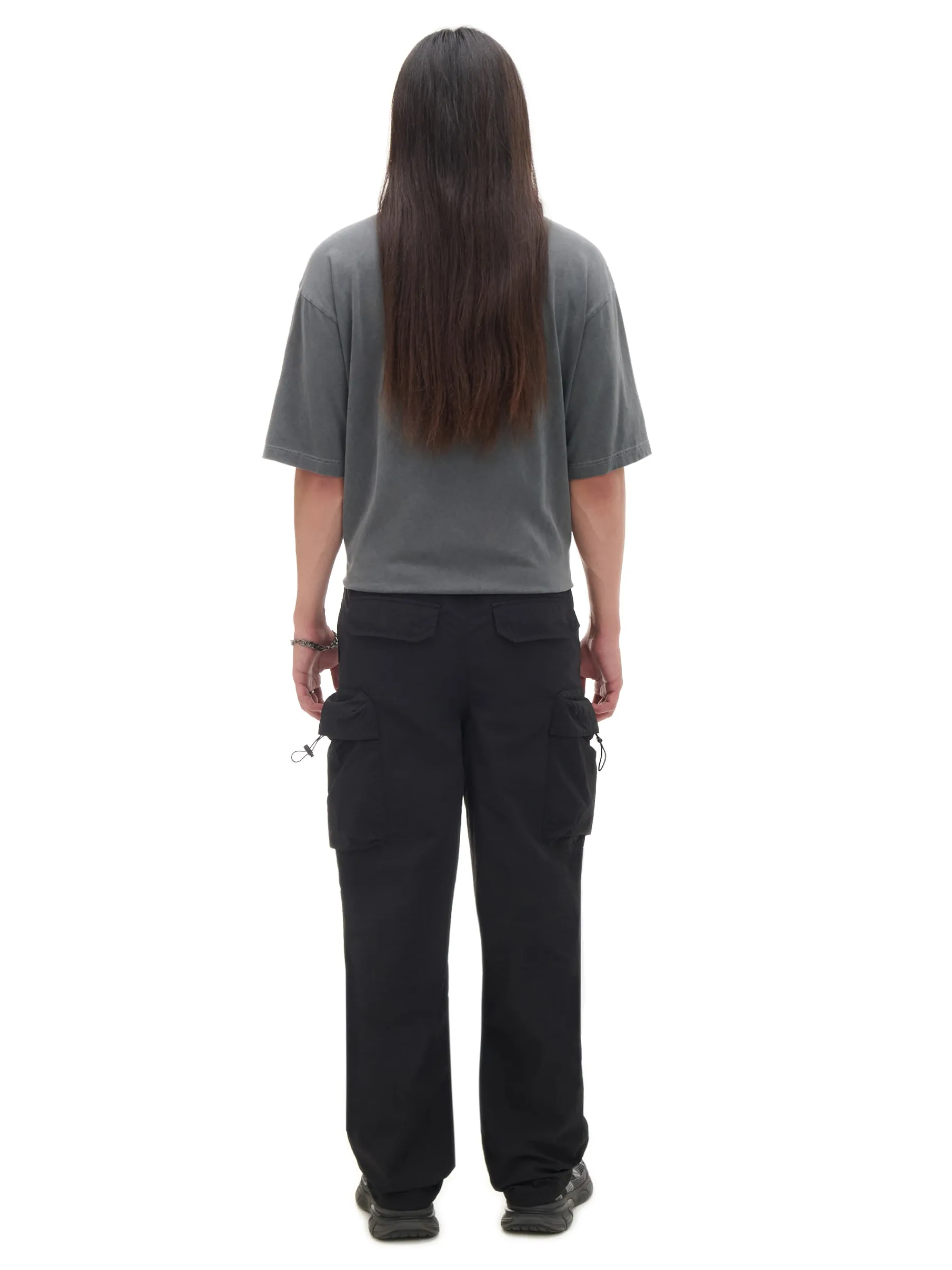 Cropp Spodnie*Czarne spodnie z regulacją