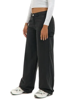 Cropp Spodnie*Czarne spodnie z wieloma kieszeniami