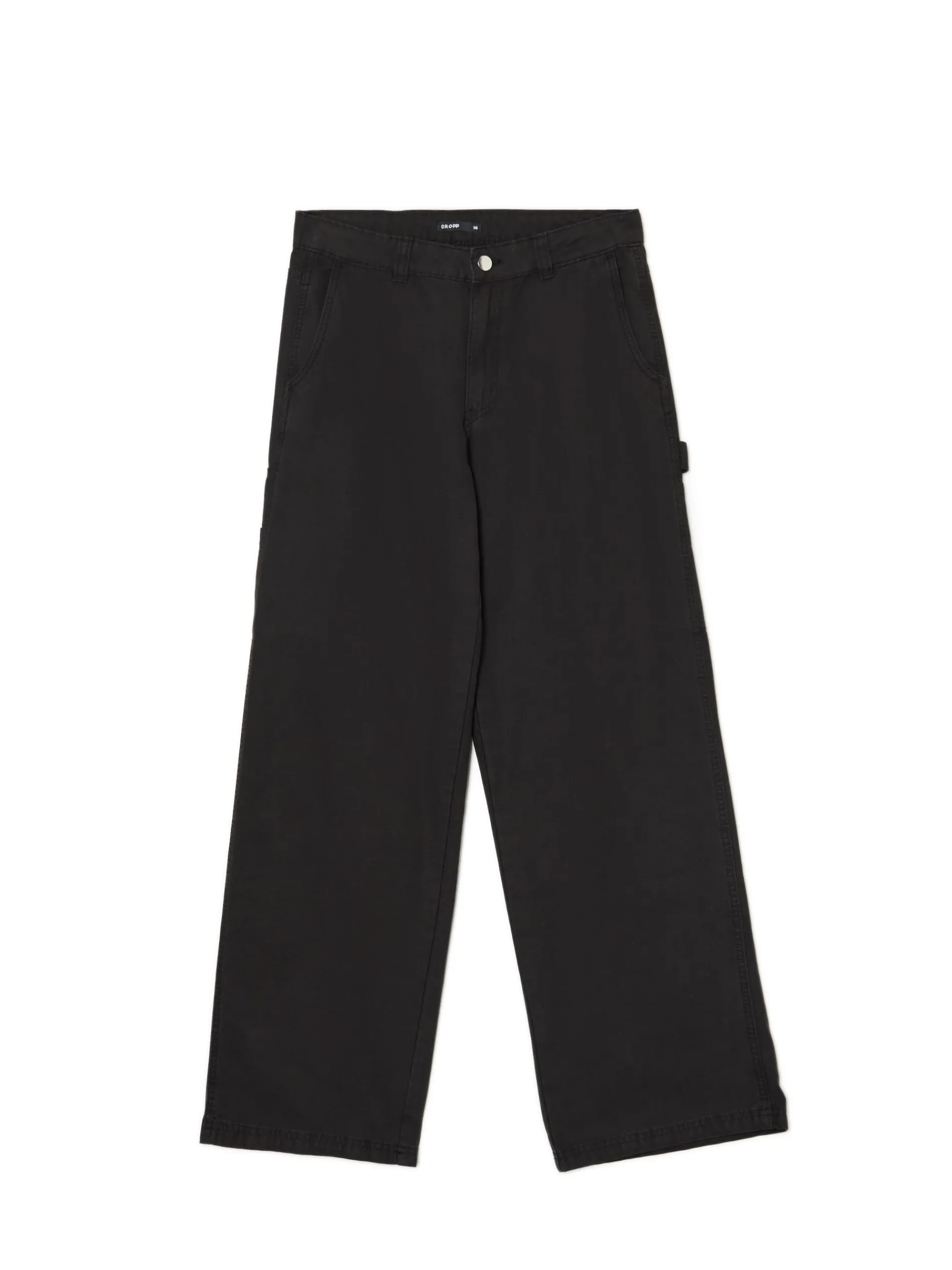 Cropp Spodnie*Czarne spodnie z wieloma kieszeniami