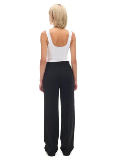 Cropp Spodnie*Czarne spodnie z wysokim stanem