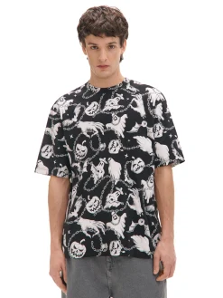 Cropp Koszulki*Czarno-biała koszulka z motywem duchów