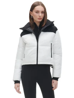 Cropp Kurtki, Płaszcze*Czarno-biała kurtka puffer z kapturem