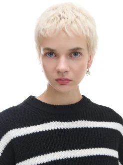 Cropp Swetry*Czarno-biały sweter z szerokim rękawem