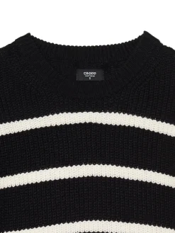 Cropp Swetry*Czarno-biały sweter z szerokim rękawem