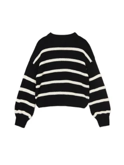 Cropp Swetry*Czarno-biały sweter z szerokim rękawem