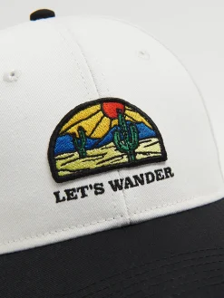 Cropp Czapki*Czarno-kremowa czapka z daszkiem