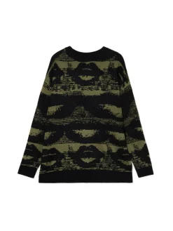 Cropp Swetry*Czarny sweter z artystycznym nadrukiem