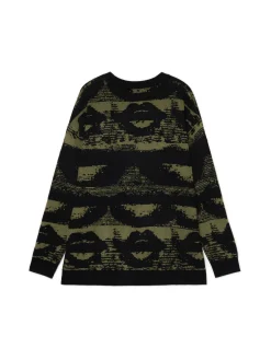 Cropp Swetry*Czarny sweter z artystycznym nadrukiem
