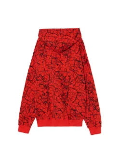 Cropp Bluzy*Czerwona bluza hoodie z nadrukiem all over