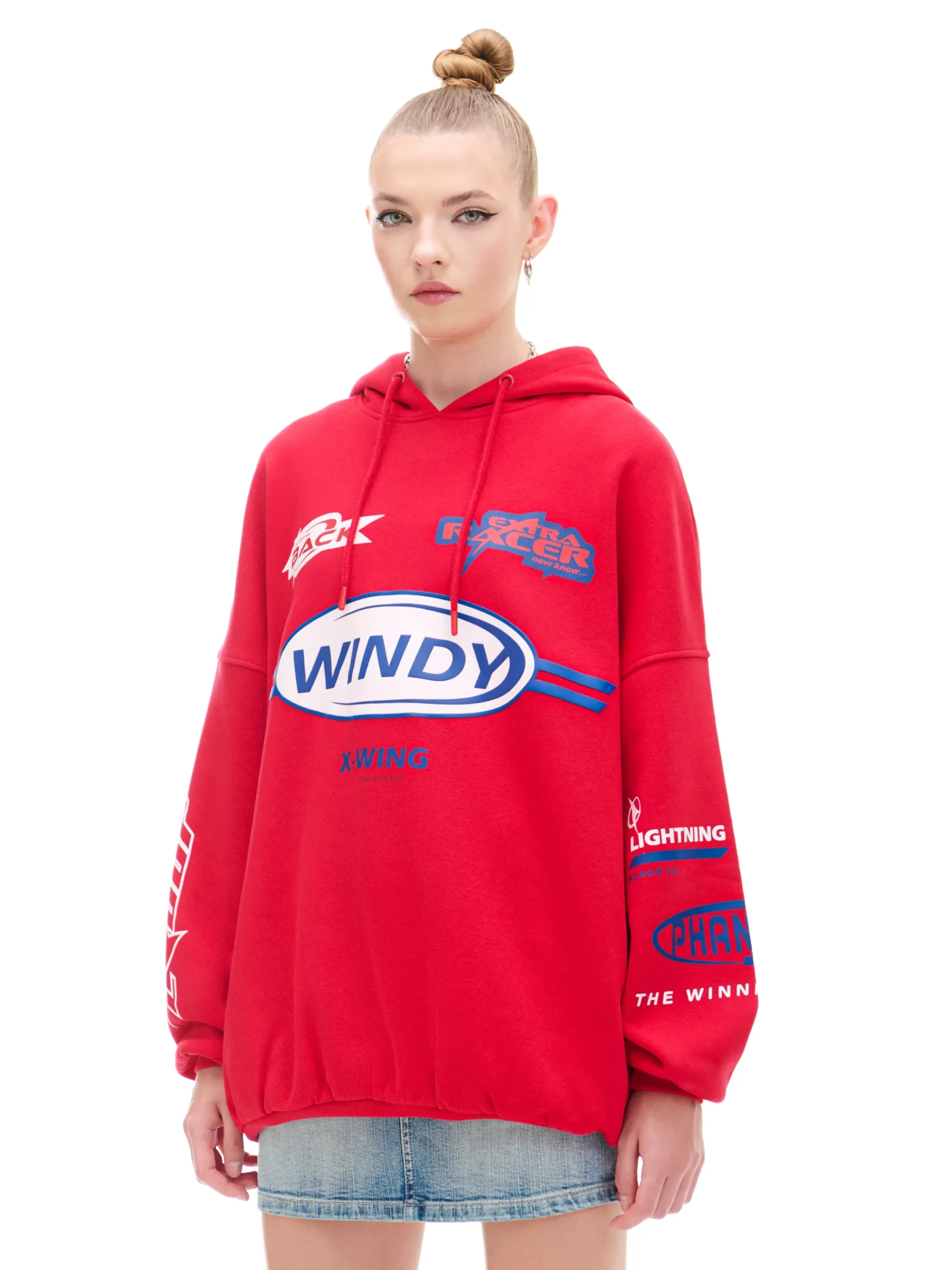 Cropp Unisex|Unisex*Czerwona bluza z motywem racingowym UNISEX