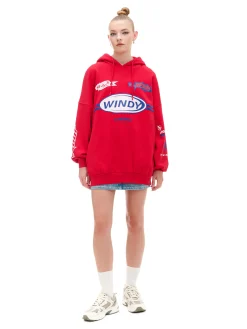 Cropp Unisex|Unisex*Czerwona bluza z motywem racingowym UNISEX