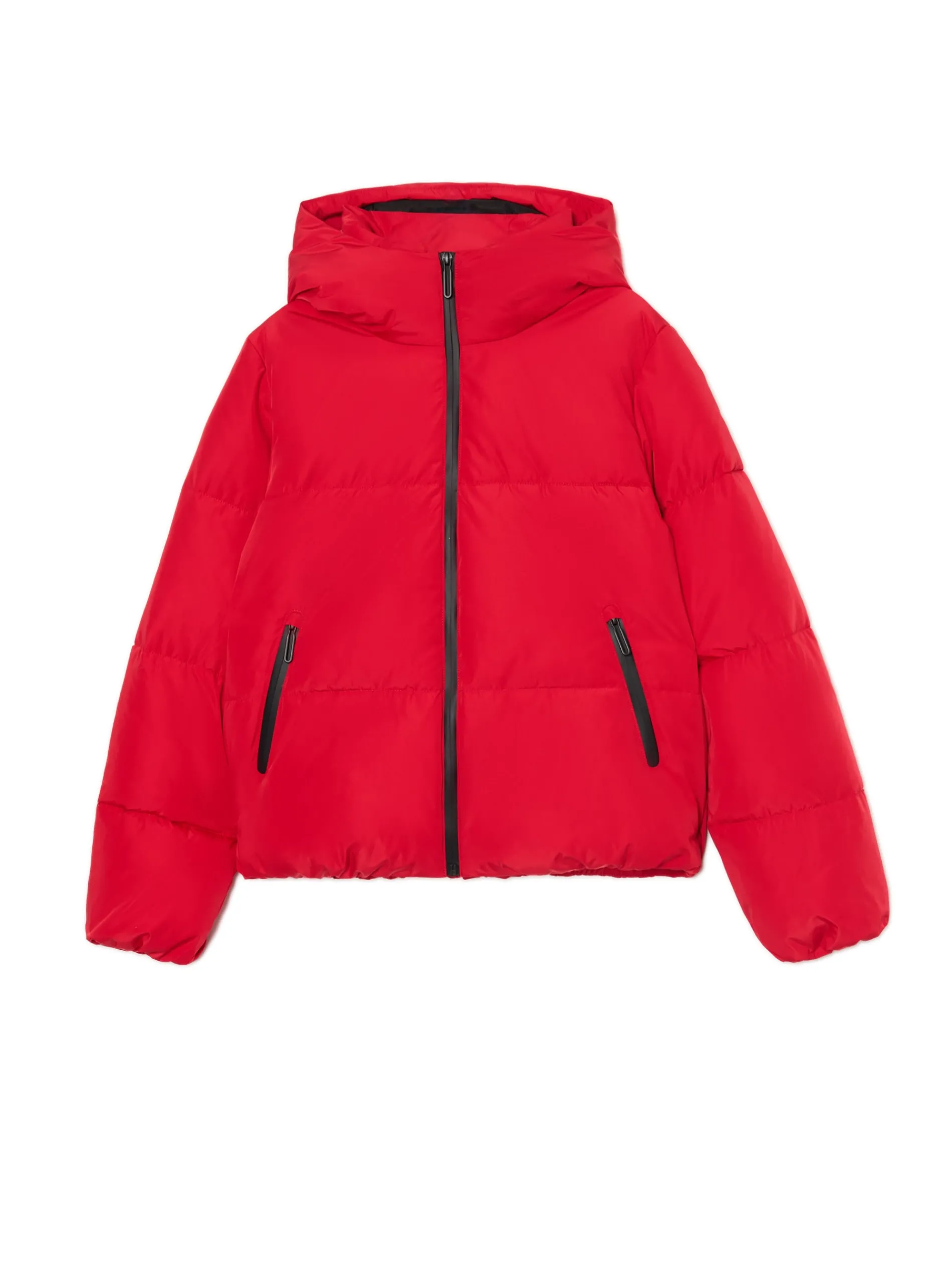 Cropp Kurtki, Płaszcze*Czerwona pikowana kurtka z kapturem
