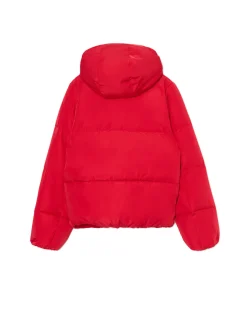 Cropp Kurtki, Płaszcze*Czerwona pikowana kurtka z kapturem