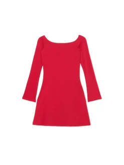 Cropp Sukienki, Kombinezony*Czerwona sukienka mini z rękawami flare