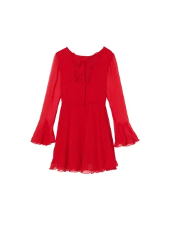 Cropp Sukienki, Kombinezony*Czerwona sukienka mini z falbanami