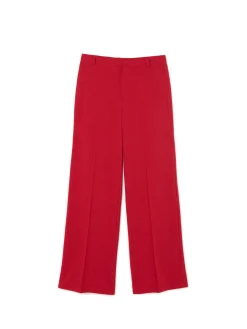 Cropp Spodnie*Czerwone spodnie z wysokim stanem