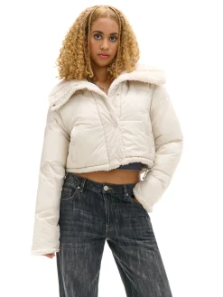 Cropp Kurtki, Płaszcze*Dwustronna beżowa kurtka puffer