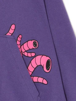 Cropp Bluzy*Fioletowa bluza z kapturem i nadrukami