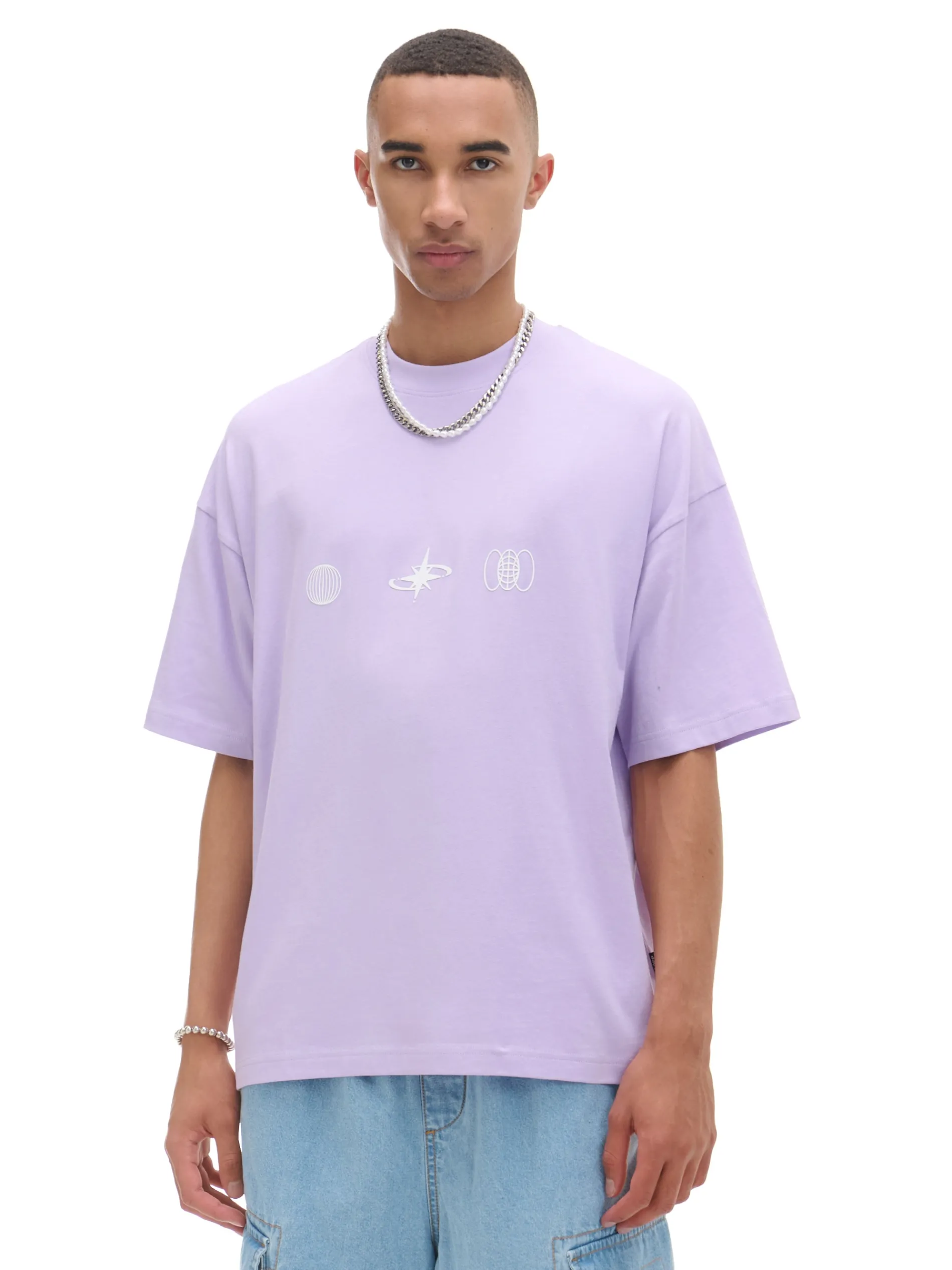 Cropp Koszulki*Fioletowa koszulka z nadrukiem