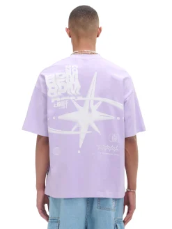 Cropp Koszulki*Fioletowa koszulka z nadrukiem