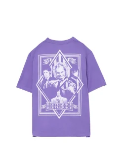 Cropp Koszulki*Fioletowa koszulka z nadrukiem Beetlejuice