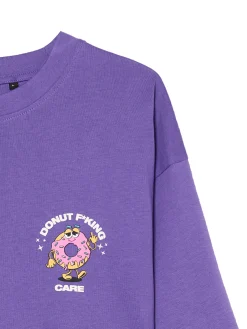 Cropp Koszulki*Fioletowa koszulka z pączkiem