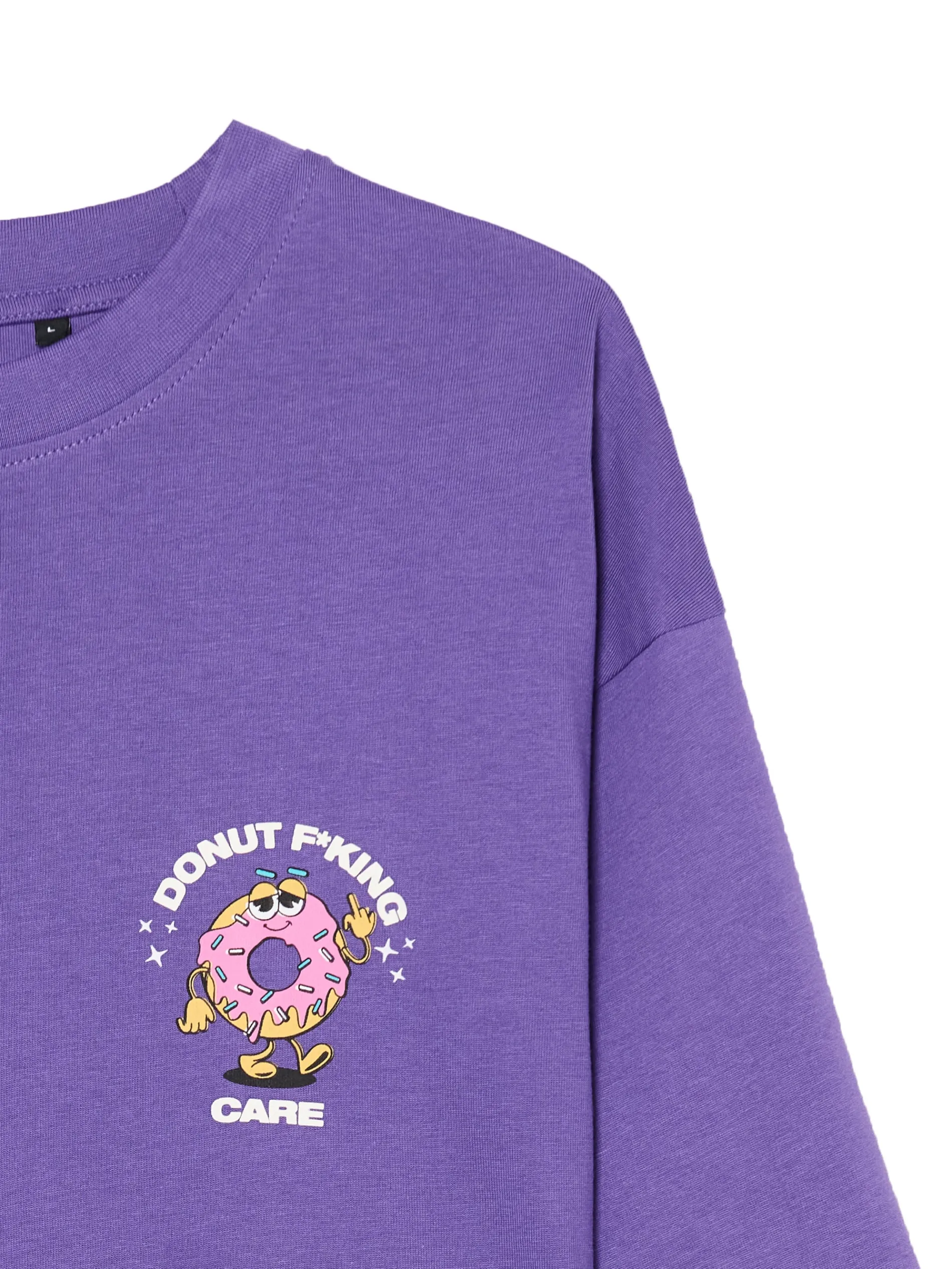 Cropp Koszulki*Fioletowa koszulka z pączkiem