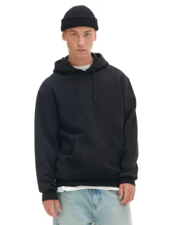 Cropp Bluzy*Gładka czarna bluza z kapturem